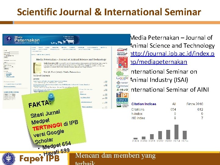 Scientific Journal & International Seminar § Media Peternakan – Journal of Animal Science and