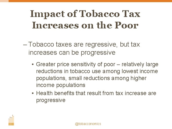 Impact of Tobacco Tax Increases on the Poor – Tobacco taxes are regressive, but