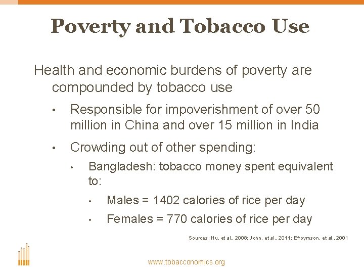 Poverty and Tobacco Use Health and economic burdens of poverty are compounded by tobacco