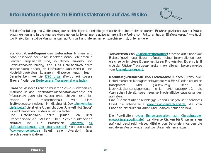 Bayerisches Landesamt für Umwelt Informationsquellen zu Einflussfaktoren auf das Risiko Bei der Gestaltung und