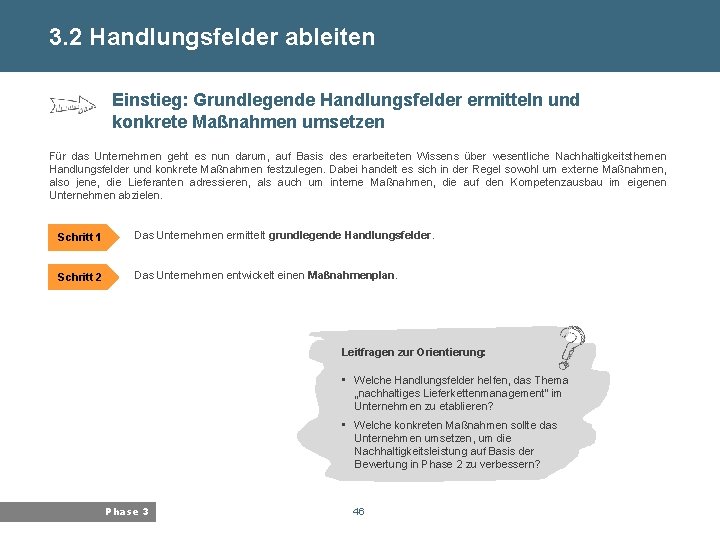 3. 2 Handlungsfelder ableiten Bayerisches Landesamt für Umwelt Einstieg: Grundlegende Handlungsfelder ermitteln und konkrete