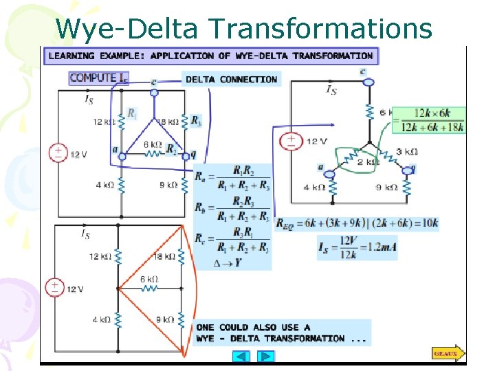 Wye-Delta Transformations ﺍﻟﺘﺤﻮﻳﻞ ﻣﻦ Y-Δ 