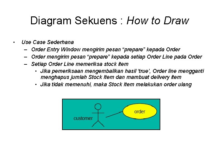 Diagram Sekuens : How to Draw • Use Case Sederhana – Order Entry Window
