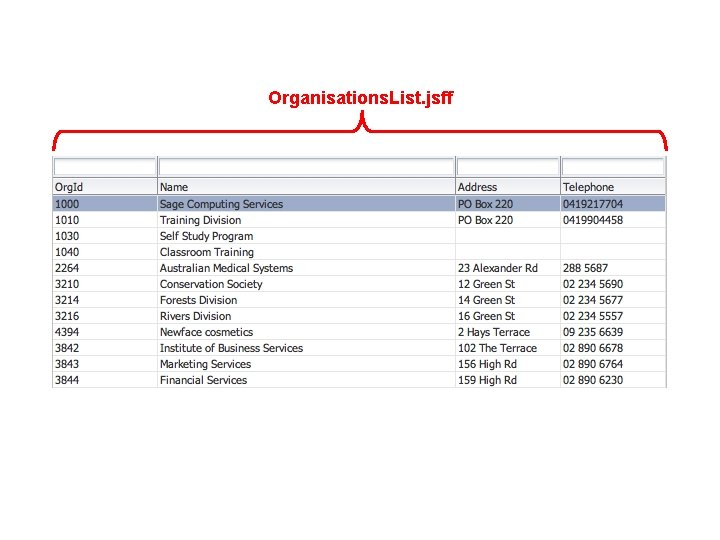 Organisations. List. jsff 