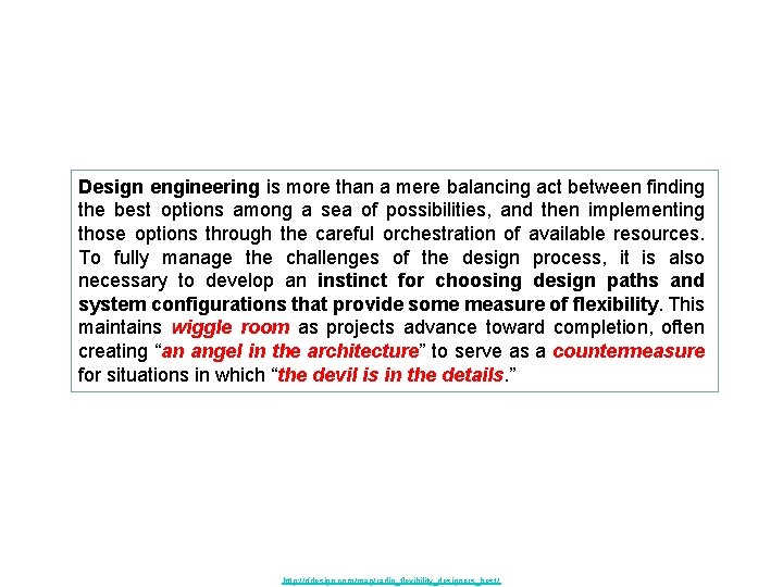 Design engineering is more than a mere balancing act between finding the best options