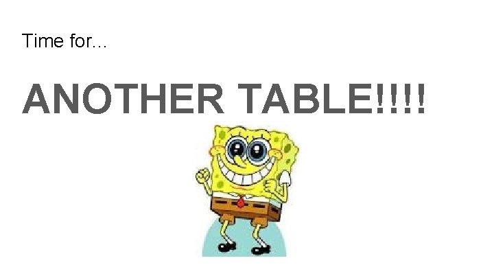 Time for. . . ANOTHER TABLE!!!! 