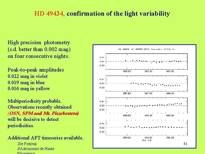 HD 49434, confirmation of the light variability High precision photometry (s. d. better than