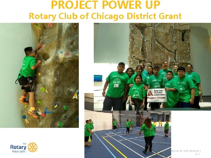 PROJECT POWER UP Rotary Club of Chicago District Grant DOING GOOD IN THE WORLD