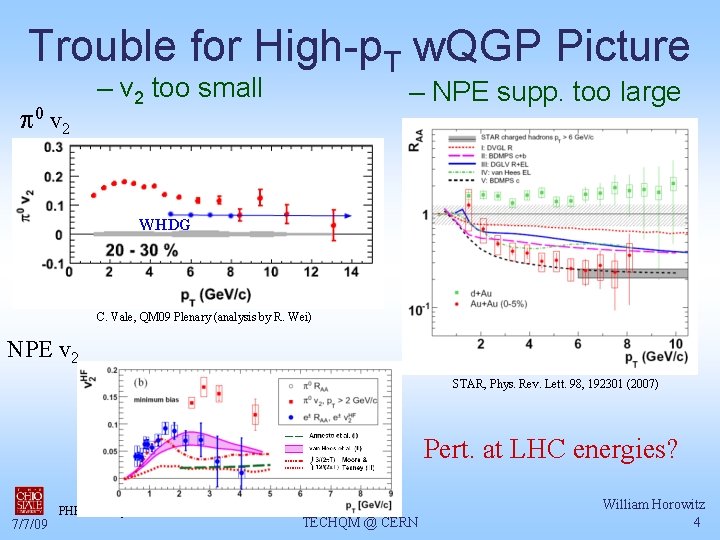 Trouble for High-p. T w. QGP Picture p 0 v 2 – v 2