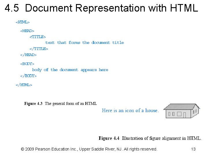 4. 5 Document Representation with HTML © 2009 Pearson Education Inc. , Upper Saddle