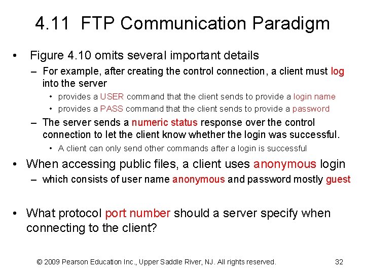 4. 11 FTP Communication Paradigm • Figure 4. 10 omits several important details –