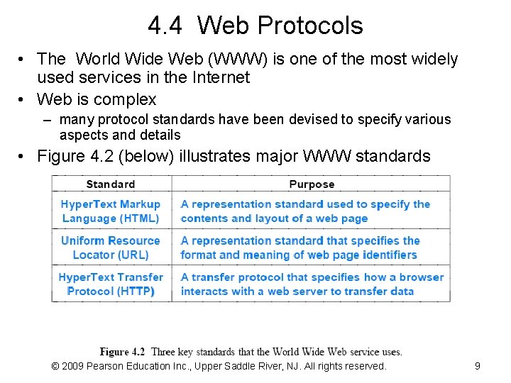 4. 4 Web Protocols • The World Wide Web (WWW) is one of the