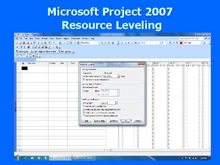 Microsoft Project 2007 Resource Leveling 