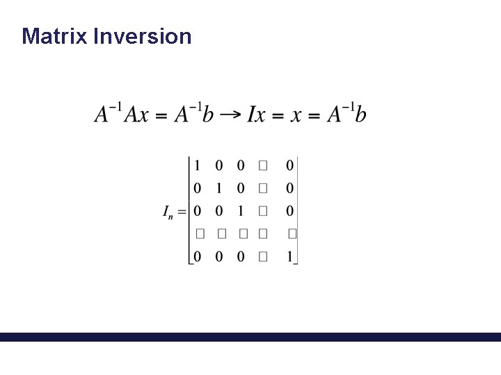 Matrix Inversion 