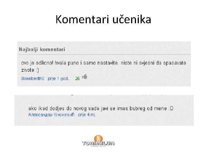 Komentari učenika 