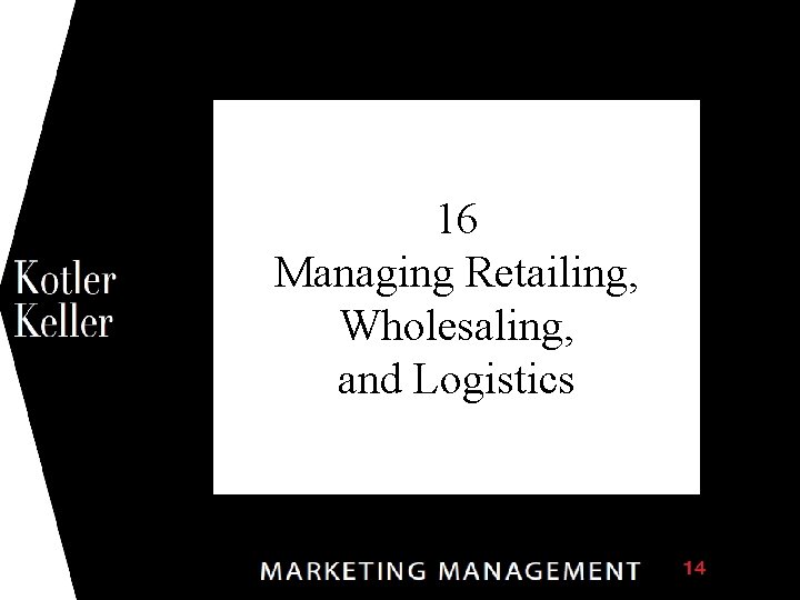1 16 Managing Retailing, Wholesaling, and Logistics 