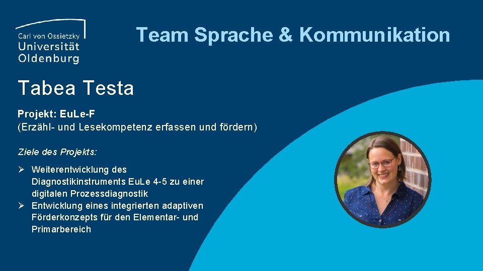Team Sprache & Kommunikation Tabea Testa Projekt: Eu. Le-F (Erzähl- und Lesekompetenz erfassen und