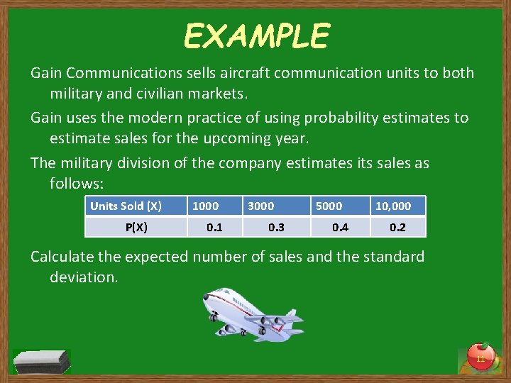 EXAMPLE Gain Communications sells aircraft communication units to both military and civilian markets. Gain