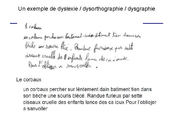  Un exemple de dyslexie / dysorthographie / dysgraphie 