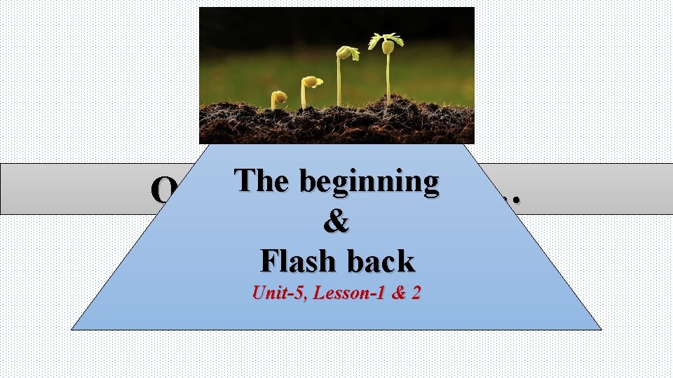 The beginning Our today’s lesson is… & Flash back Unit-5, Lesson-1 & 2 