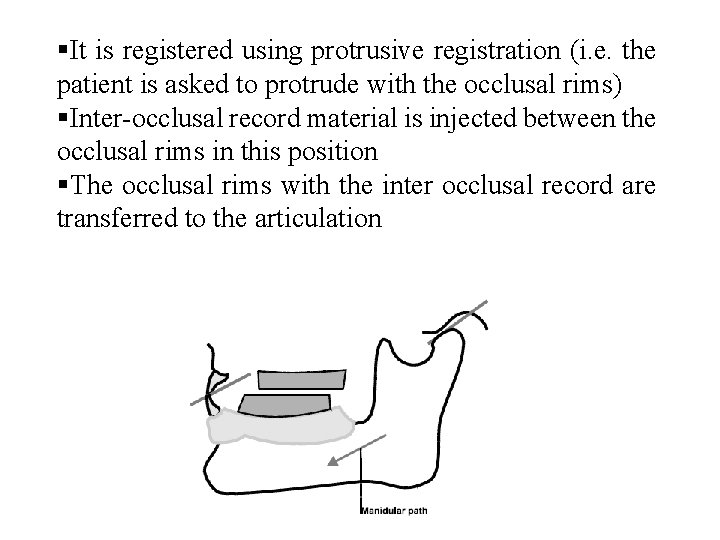  It is registered using protrusive registration (i. e. the patient is asked to