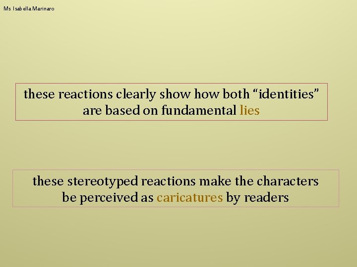 Ms Isabella Marinaro these reactions clearly show both “identities” are based on fundamental lies