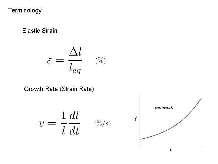 Terminology Elastic Strain Growth Rate (Strain Rate) 