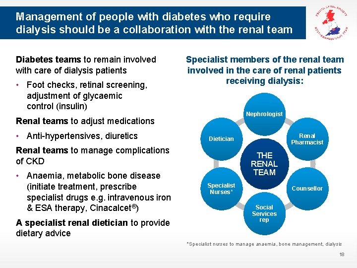 Management of people with diabetes who require dialysis should be a collaboration with the