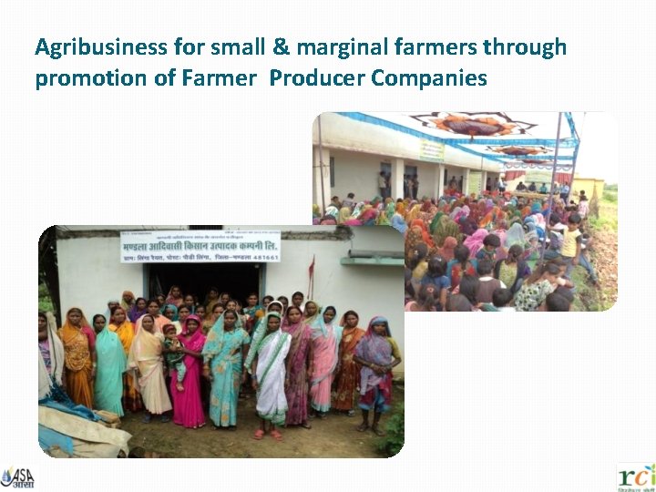 Agribusiness for small & marginal farmers through promotion of Farmer Producer Companies 