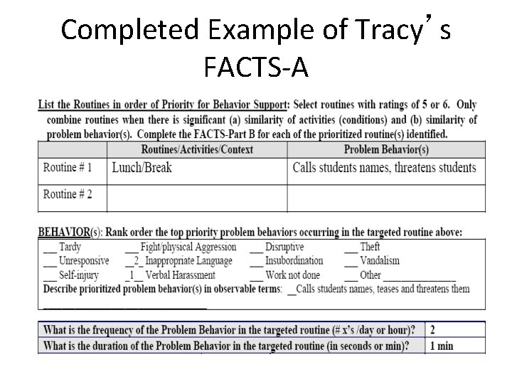 Completed Example of Tracy’s FACTS-A 