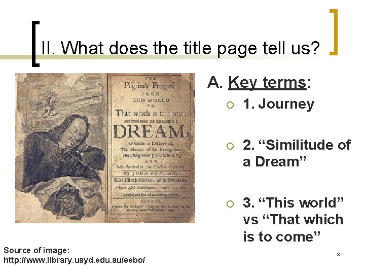 II. What does the title page tell us? n Title page Source of image: