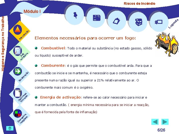  uç od tr In Elementos necessários para ocorrer um fogo: m S ód