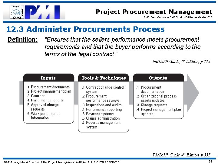 Project Procurement Management PMP Prep Course – PMBOK 4 th Edition – Version 2.