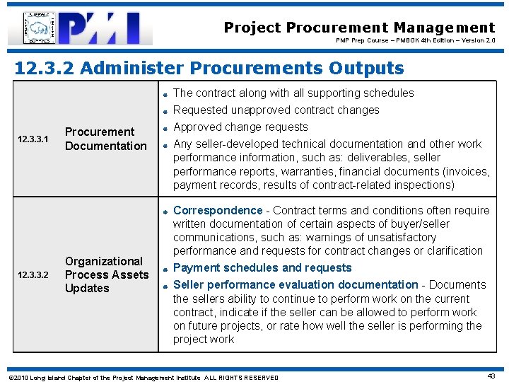 Project Procurement Management PMP Prep Course – PMBOK 4 th Edition – Version 2.