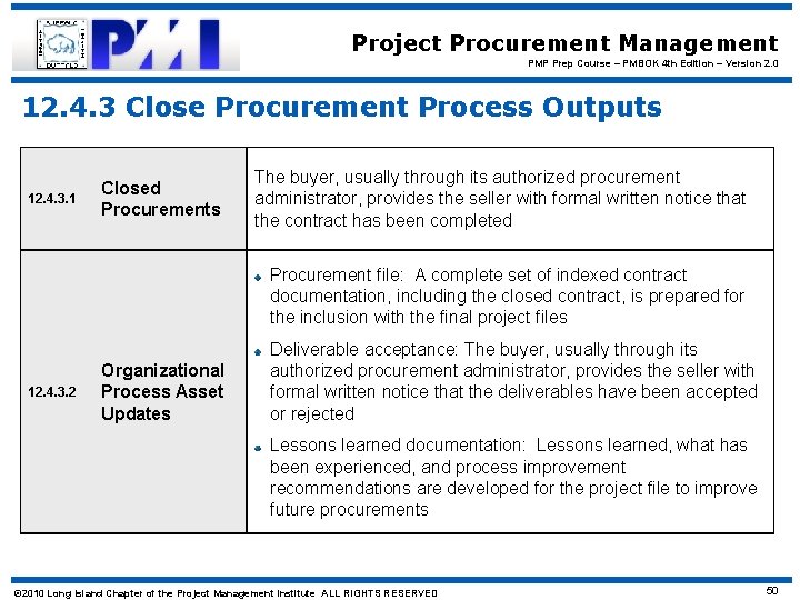 Project Procurement Management PMP Prep Course – PMBOK 4 th Edition – Version 2.