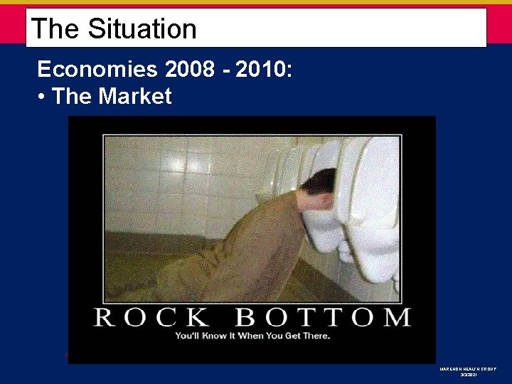 The Situation Economies 2008 - 2010: • The Market Presentation to University of Alberta