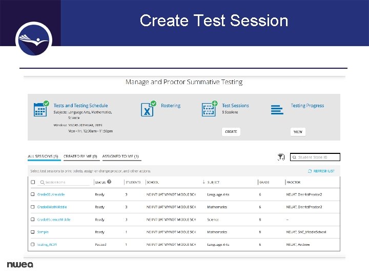 Create Test Session 
