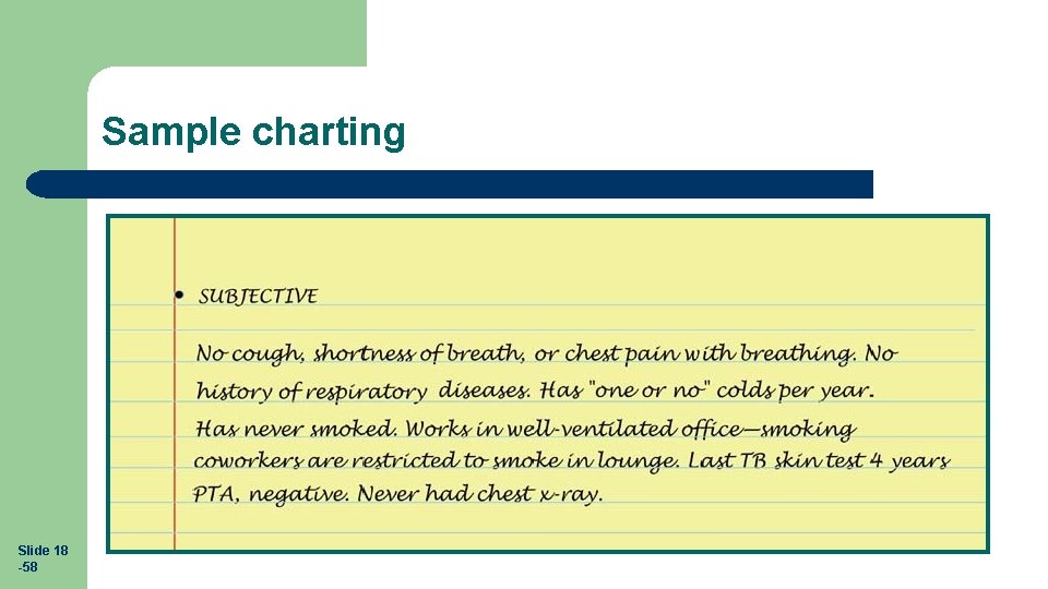 Sample charting Slide 18 -58 