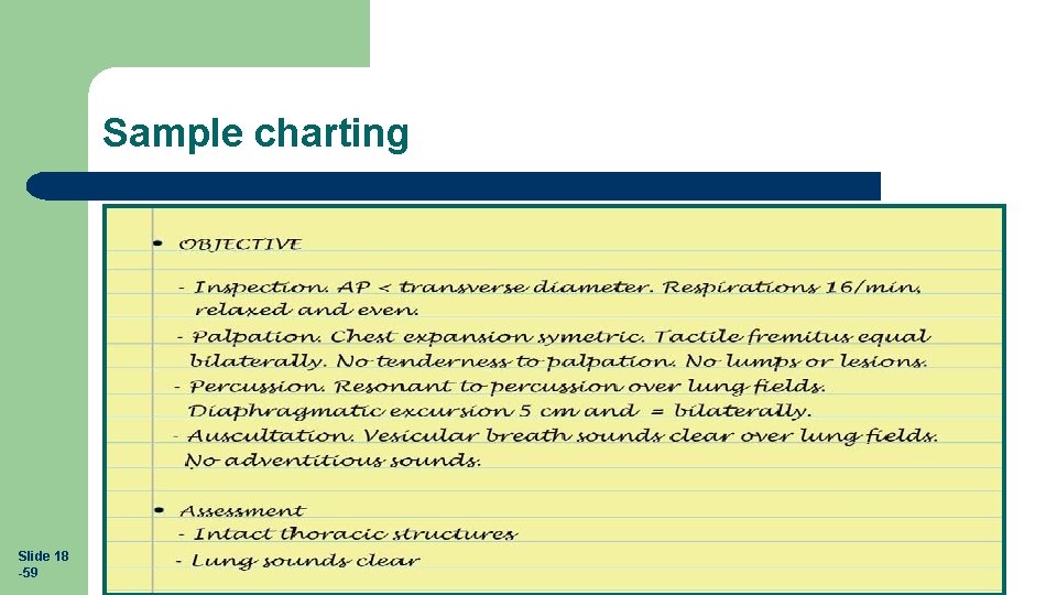 Sample charting Slide 18 -59 