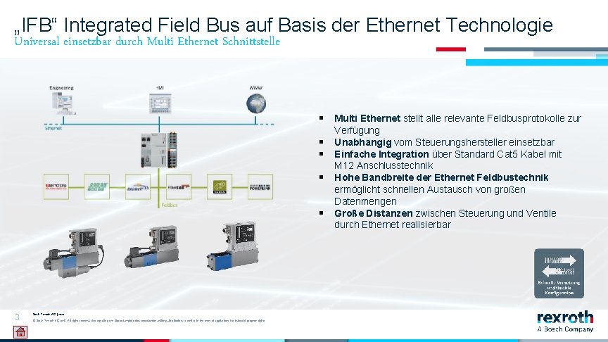 „IFB“ Integrated Field Bus auf Basis der Ethernet Technologie Universal einsetzbar durch Multi Ethernet