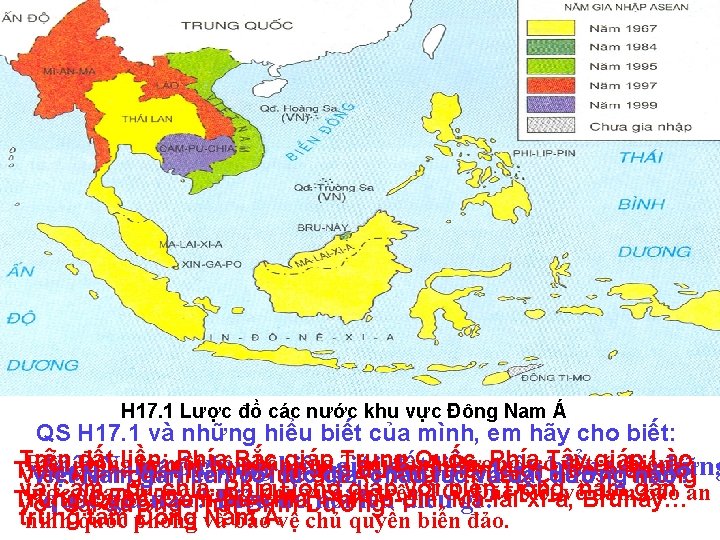 H 17. 1 Lược đồ các nước khu vực Đông Nam Á QS H