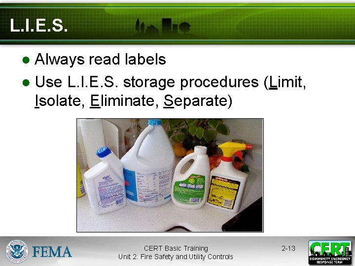 L. I. E. S. ● Always read labels ● Use L. I. E. S.