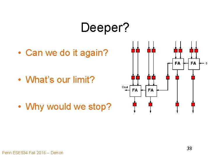 Deeper? • Can we do it again? • What’s our limit? • Why would