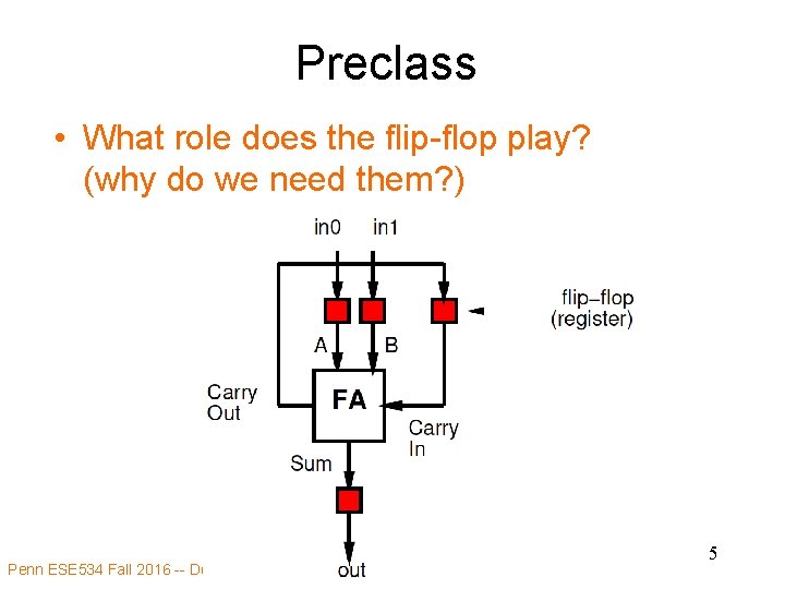 Preclass • What role does the flip-flop play? (why do we need them? )