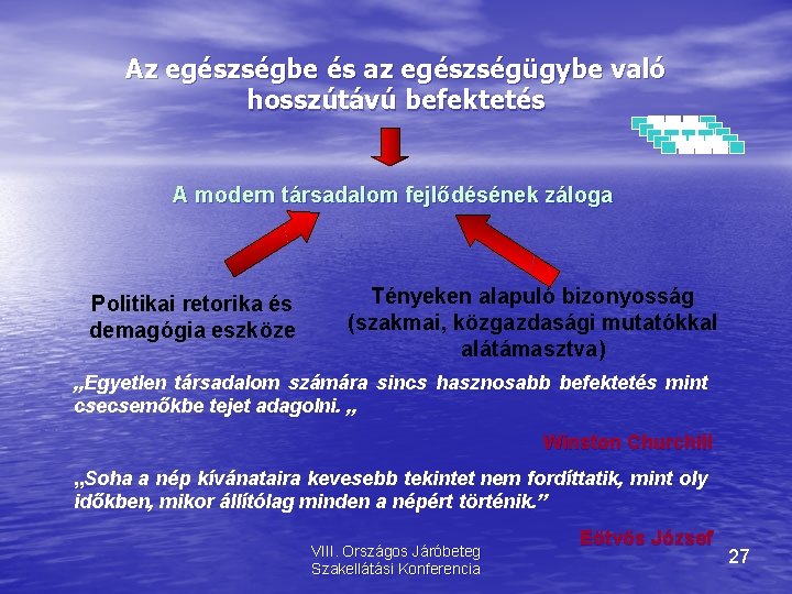 Az egészségbe és az egészségügybe való hosszútávú befektetés A modern társadalom fejlődésének záloga Politikai