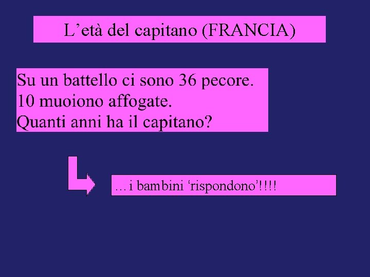 L’età del capitano (FRANCIA) …i bambini ‘rispondono’!!!! 