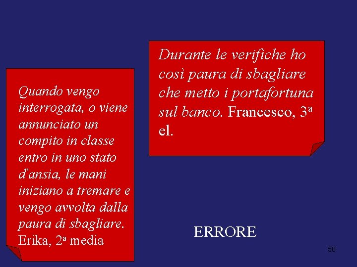 Quando vengo interrogata, o viene annunciato un compito in classe entro in uno stato