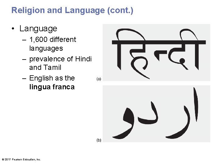 Religion and Language (cont. ) • Language – 1, 600 different languages – prevalence