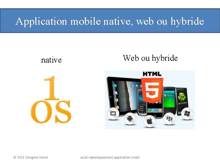 Application mobile native, web ou hybride native © 2014 Dongmo Hervé Web ou hybride