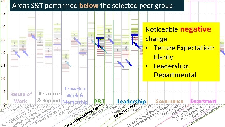 Areas S&T performed below the selected peer group Noticeable negative change • Tenure Expectation: